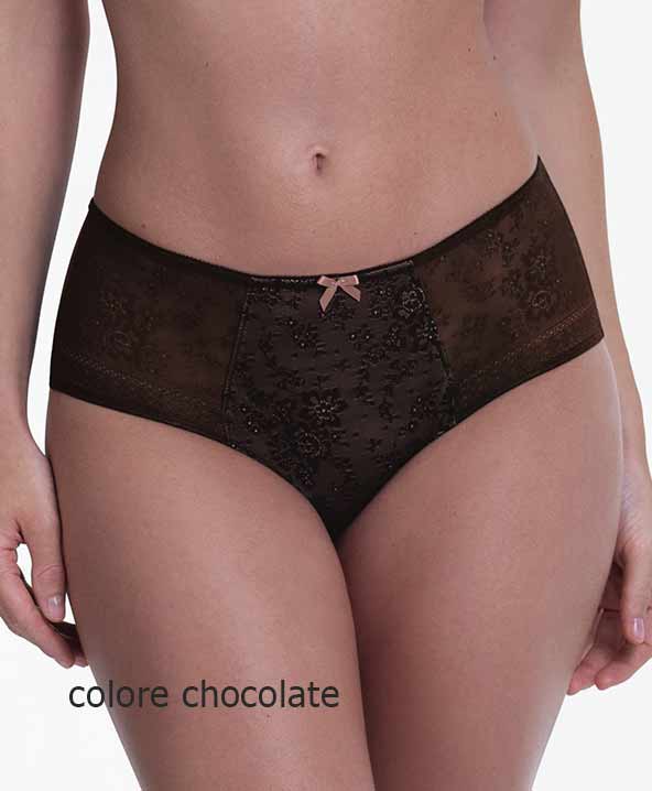Slip alto donna Rosa Faia linea Fleur color chocolate-1350