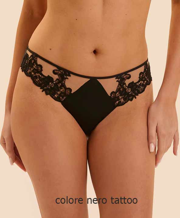 Slip basso donna classico Saga By Simone Perele nero tattoo
