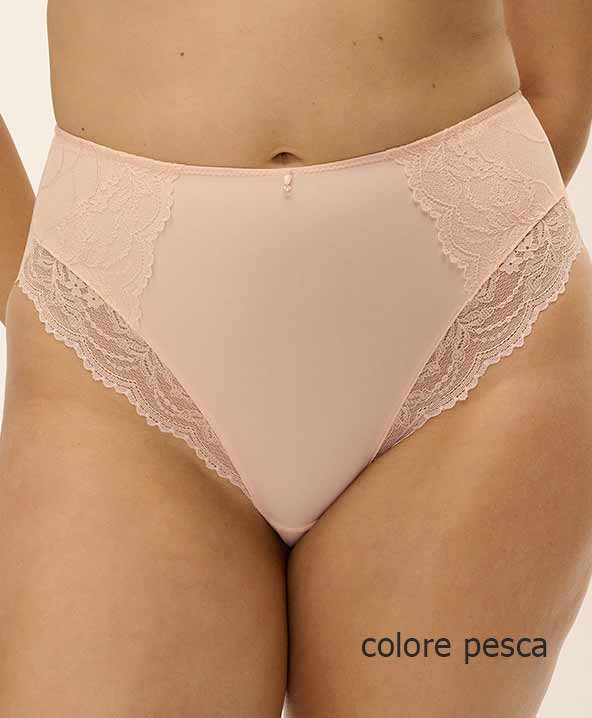 Slip alto donna con inserti in pizzo Cesile Fantasie